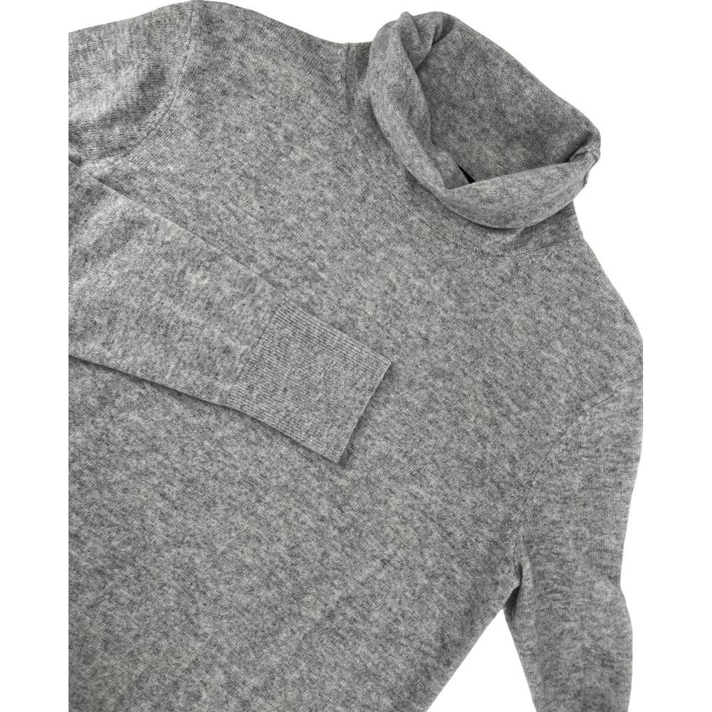 Ann Taylor Grey Marl Knit Turtleneck Sweater‎ Tunic Side Slits Women's M Merino